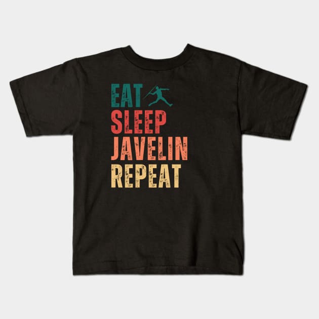 Javelin Thrower Kids T-Shirt by footballomatic